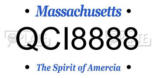 QCI8888 Massachusetts License Plate