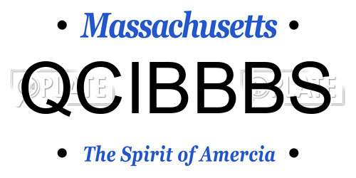 QCIBBBS Massachusetts License Plate