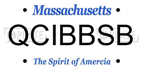 QCIBBSB Massachusetts License Plate