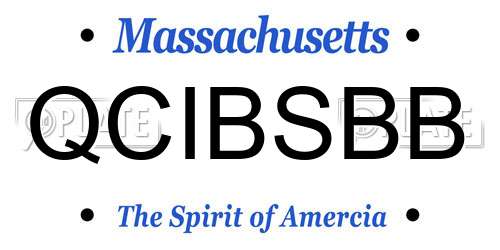 QCIBSBB Massachusetts License Plate