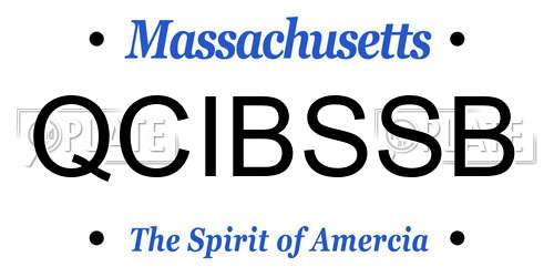 QCIBSSB Massachusetts License Plate