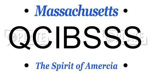 QCIBSSS Massachusetts License Plate