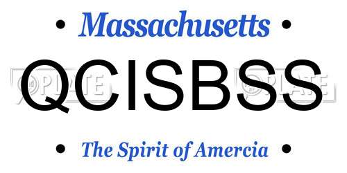 QCISBSS Massachusetts License Plate