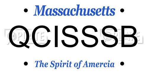 QCISSSB Massachusetts License Plate