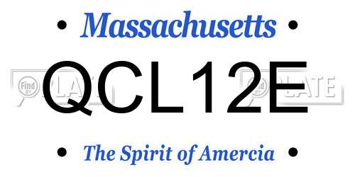 QCL12E Massachusetts License Plate