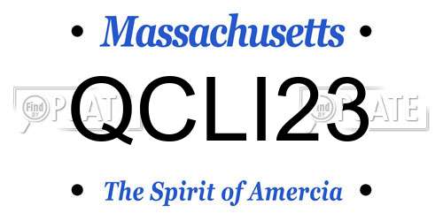 QCLI23 Massachusetts License Plate
