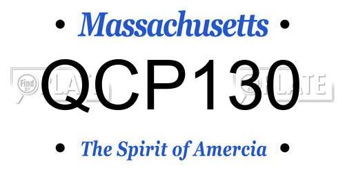 QCP130 Massachusetts License Plate