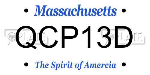 QCP13D Massachusetts License Plate