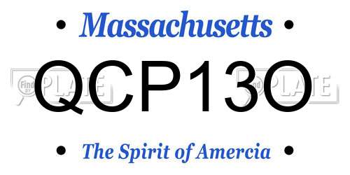 QCP13O Massachusetts License Plate