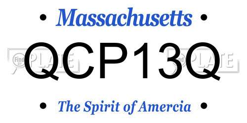 QCP13Q Massachusetts License Plate