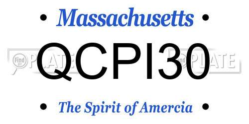 QCPI30 Massachusetts License Plate