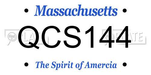 QCS144 Massachusetts License Plate