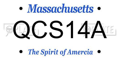 QCS14A Massachusetts License Plate