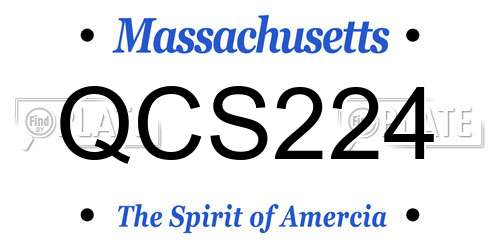 QCS224 Massachusetts License Plate
