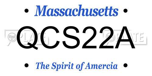 QCS22A Massachusetts License Plate