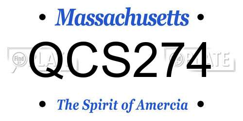 QCS274 Massachusetts License Plate