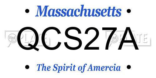 QCS27A Massachusetts License Plate