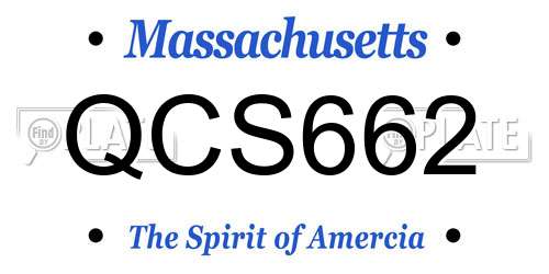 QCS662 Massachusetts License Plate