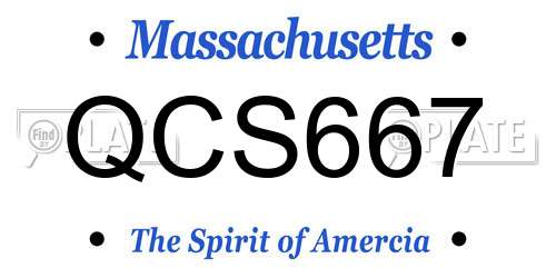 QCS667 Massachusetts License Plate