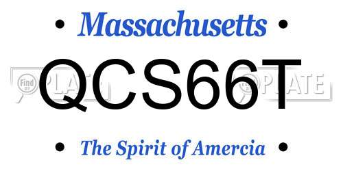 QCS66T Massachusetts License Plate