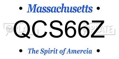 QCS66Z Massachusetts License Plate