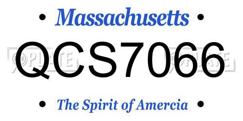 QCS7066 Massachusetts License Plate