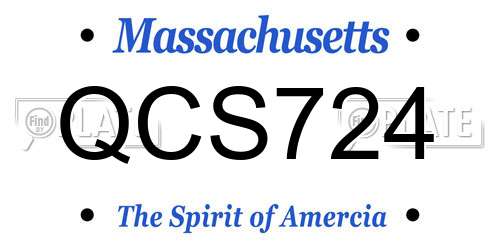 QCS724 Massachusetts License Plate