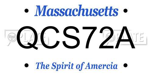 QCS72A Massachusetts License Plate