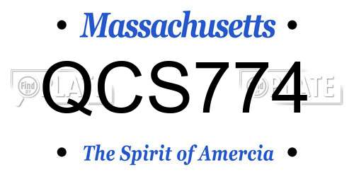 QCS774 Massachusetts License Plate