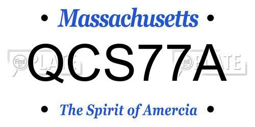 QCS77A Massachusetts License Plate