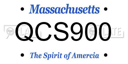 QCS900 Massachusetts License Plate