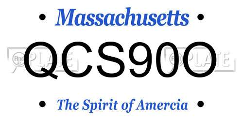 QCS90O Massachusetts License Plate
