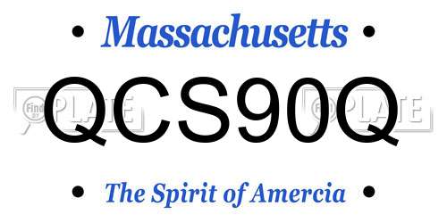 QCS90Q Massachusetts License Plate