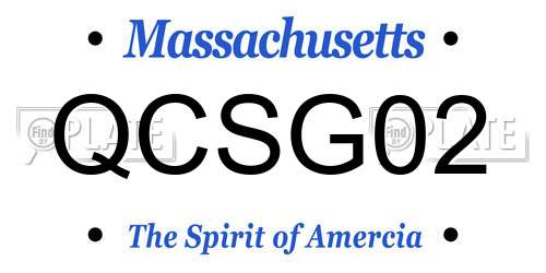 QCSG02 Massachusetts License Plate