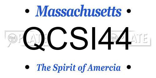 QCSI44 Massachusetts License Plate