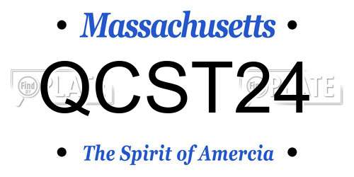 QCST24 Massachusetts License Plate