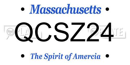 QCSZ24 Massachusetts License Plate