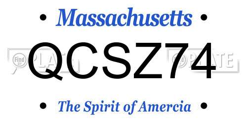 QCSZ74 Massachusetts License Plate