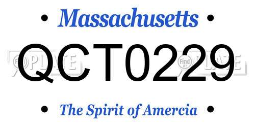 QCT0229 Massachusetts License Plate