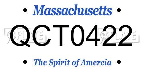 QCT0422 Massachusetts License Plate