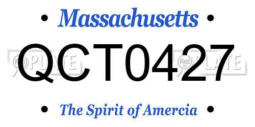 QCT0427 Massachusetts License Plate