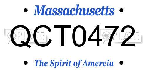 QCT0472 Massachusetts License Plate