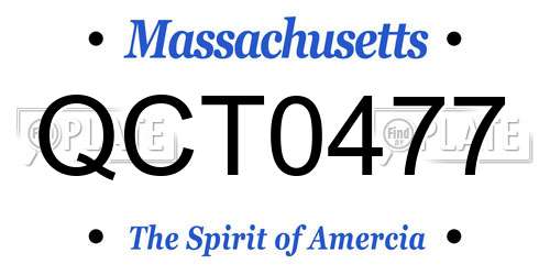 QCT0477 Massachusetts License Plate
