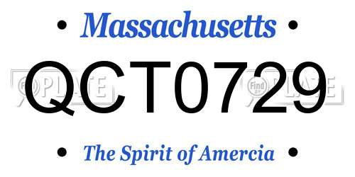 QCT0729 Massachusetts License Plate