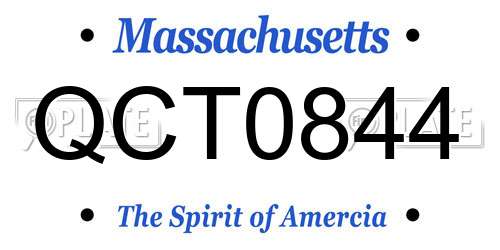 QCT0844 Massachusetts License Plate