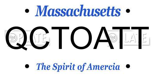 QCTOATT Massachusetts License Plate