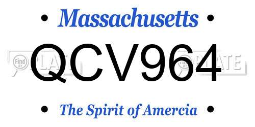 QCV964 Massachusetts License Plate