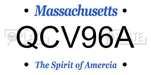 QCV96A Massachusetts License Plate