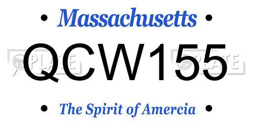 QCW155 Massachusetts License Plate