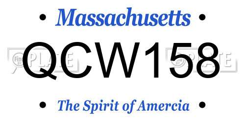 QCW158 Massachusetts License Plate